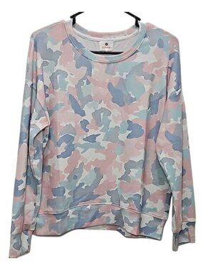 Sundry Abstract Camouflage Loungewear Top Small New Women's Comfort Camo